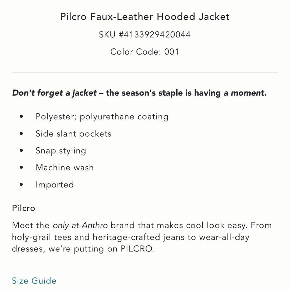 Pilcro Anthropologie Faux-Leather Hooded Jacket - Picture 4 of 7